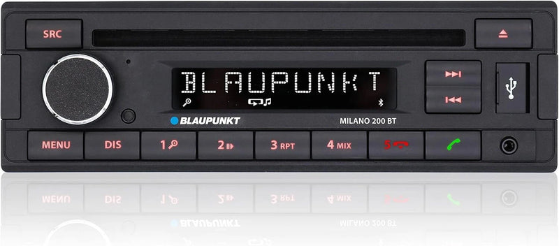 Blaupunkt Milano 200 BT Car Stereo CD Player Bluetooth USB AUX Retro Radio