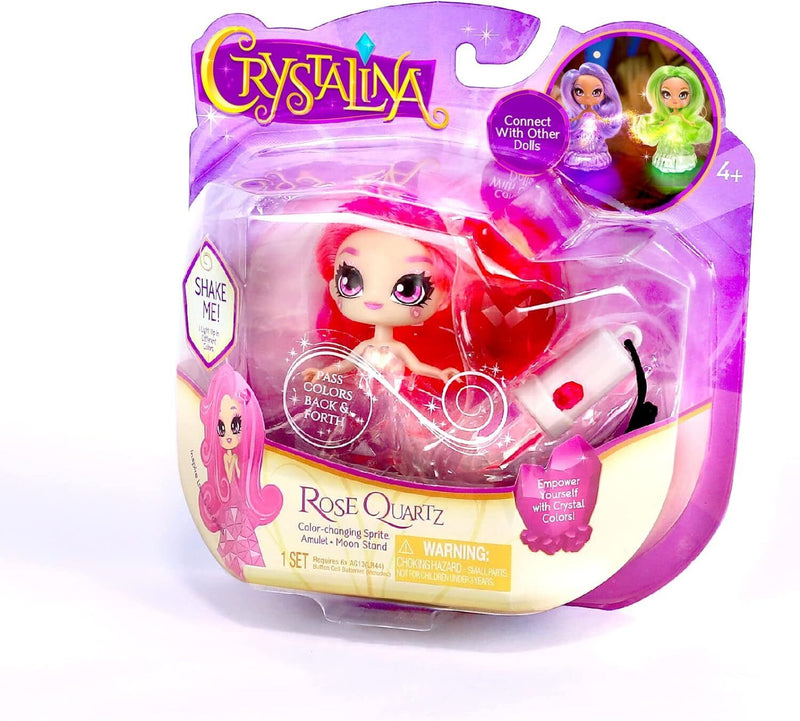 Crystalina Dolls Rose Quartz Collectible Doll + Colour Changing LED Dress & Accessories