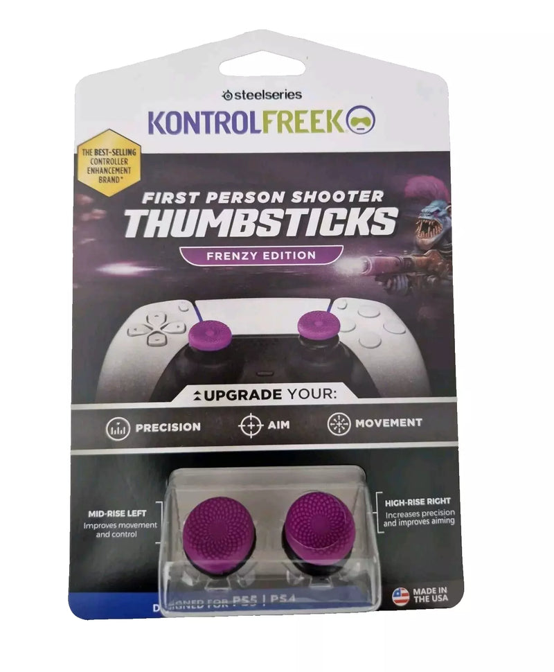 KontrolFreek FPS Freek Frenzy Purple/Black PS5 PS4 Performance Thumbsticks (4 Prong)