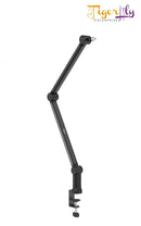 Premium Microphone Boom Arm + Tablet Adapter, Desk Mic Arm Universal Mic Stand With Cable Management