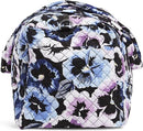 Vera Bradley Medium Women's Travel Duffel Bag Recycled Cotton Plum Pansies