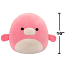 Squishmallows 16" Morlai Coral Manatee & Brody the Winking Dark Blue Dino Plush