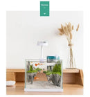 Small Fish Tank + Sky City Suspended Coral & Rock Landscape Glass Aquarium - 6L