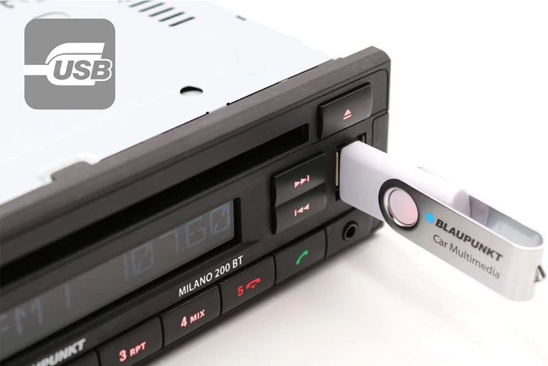 Blaupunkt Milano 200 BT Car Stereo CD Player Bluetooth USB AUX Retro Radio