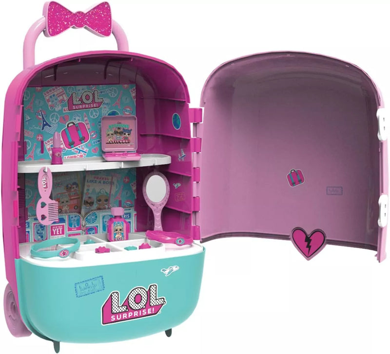 L.O.L Surprise Born 2 Travel Glitzy Suitcase With Built-in Mirror- Free Wheeling