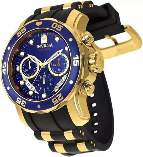 Invicta Pro Diver Scuba Men's 48mm Chronograph Watch Blue Dial 2 Tone Strap 6983