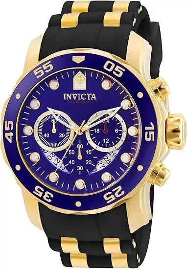 Invicta Pro Diver Scuba Men's 48mm Chronograph Watch Blue Dial 2 Tone Strap 6983