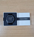 Calvin Klein Men’s 44mm Quartz Watch 25200298 Black Leather Strap Multifunction