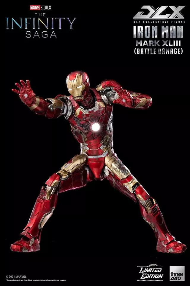 Threezero Avengers The Infinity Saga Dlx Iron Man Mark XLIII Battle Damage 1:12