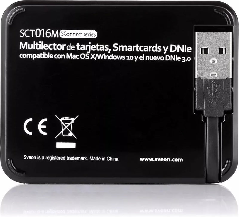 Sveon 7-Slot Smart Multi Card Reader USB - DNI 3.0 + Cards + SIM + CF - SCT016M