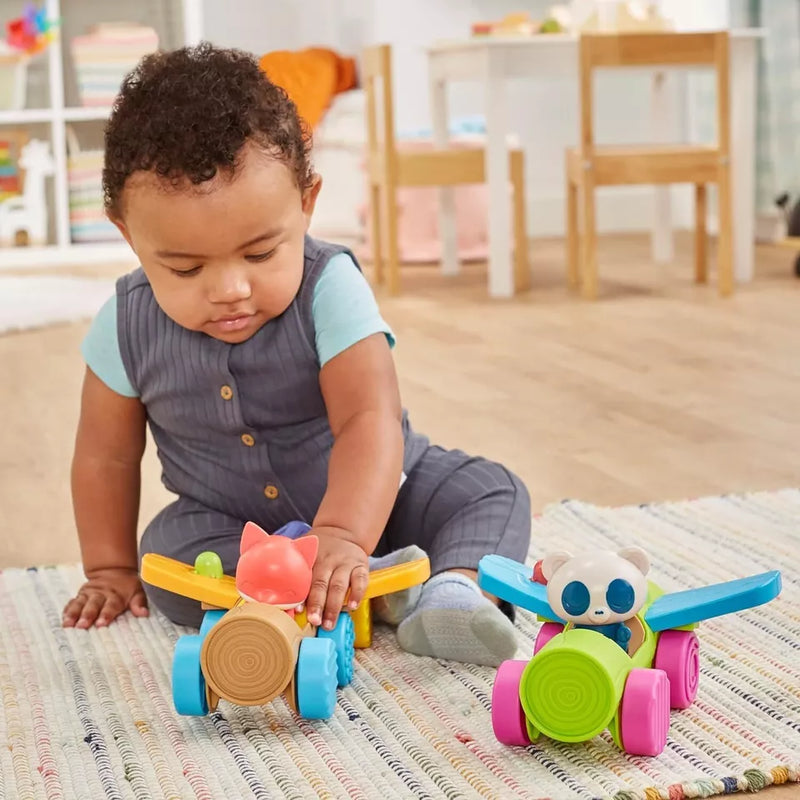 Playskool Roll and Go Critters Vehicle Toys for Toddlers Age 1 and Up, Includes 2 Vehicles, 2 Figures