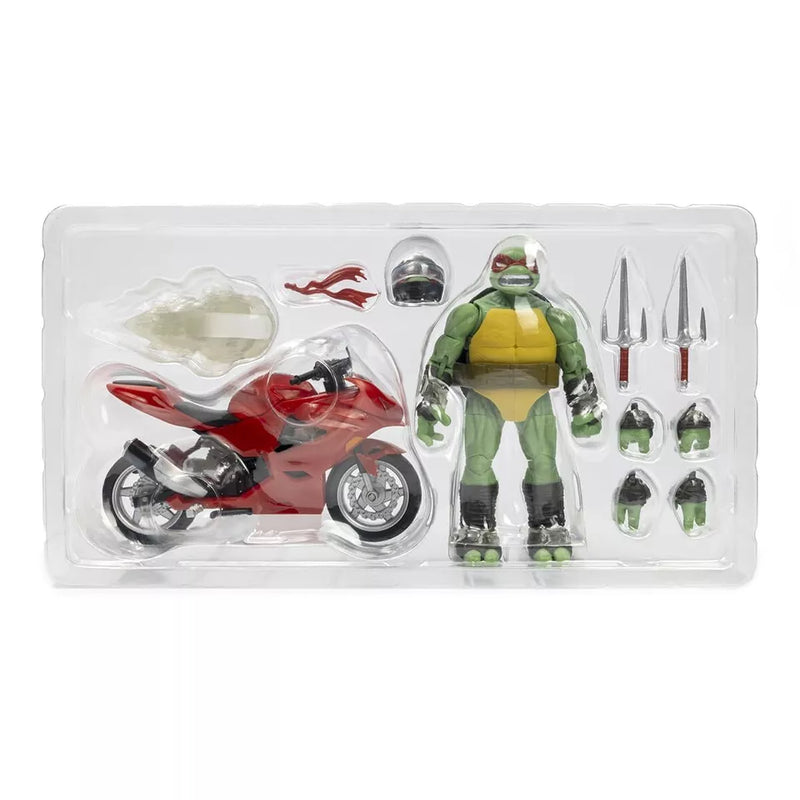 Teenage Mutant Ninja Turtles BST AXN - Raphael With Motorcycle (GITD) 5" Figure