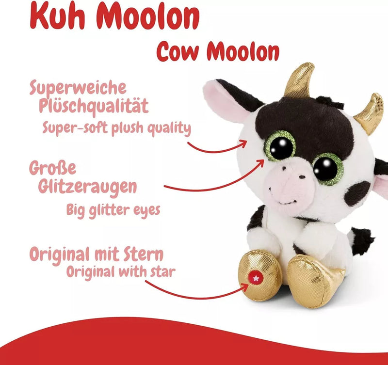 NICI 47668 GLUBSCHIS Cow Moolon 25cm Cuddly Plush Toy With Big Glittery Eyes