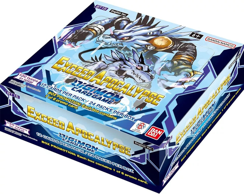 Digimon Card Game BT15 Exceed Apocalypse Booster Box Sealed 24 Packs of 12 Cards