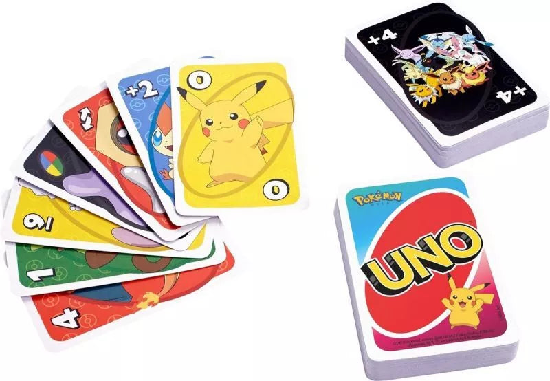 UNO Pokemon Card Game Animated Character Themed Collector Deck 112 Cards