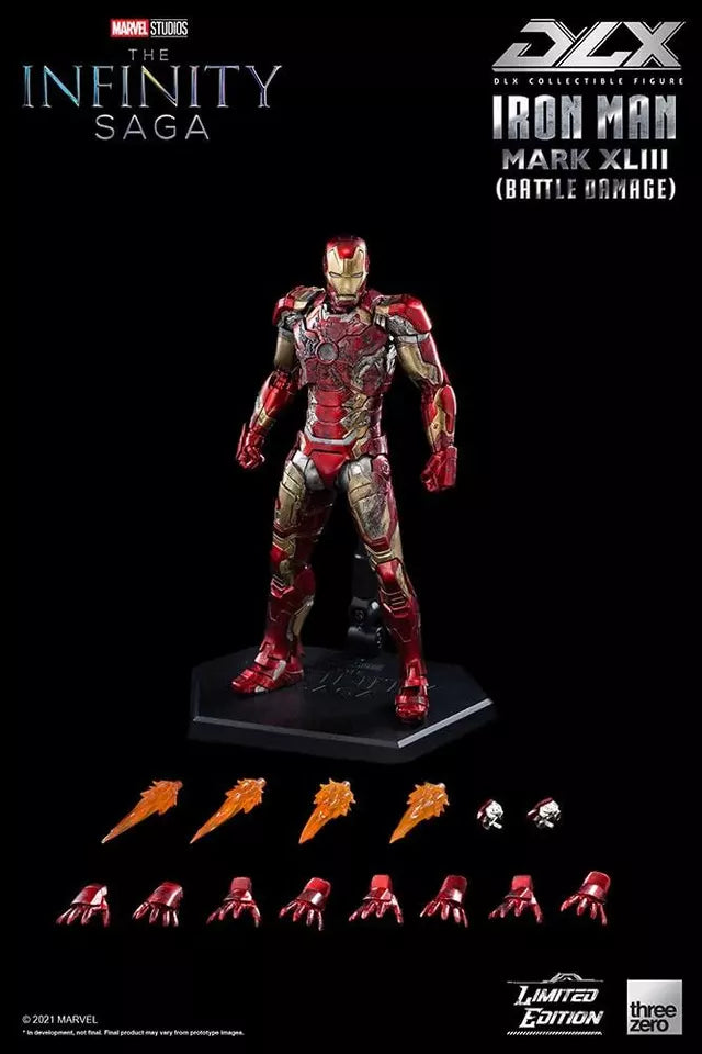 Threezero Avengers The Infinity Saga Dlx Iron Man Mark XLIII Battle Damage 1:12