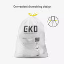 Easy-Dispense Roll of 60 Count Extra-Strong Drawstring Kitchen Bin Bags, 40L-60L