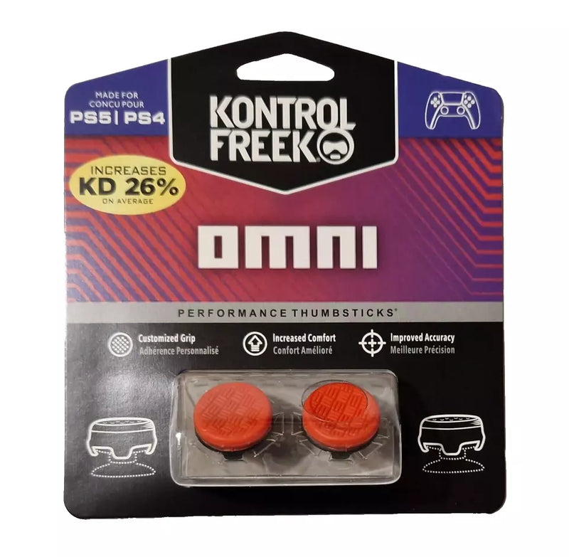 KontrolFreek FPS Freek OMNI Red PS5 / PS4 Performance Thumbsticks Thumb Grips (4 PRONGS)