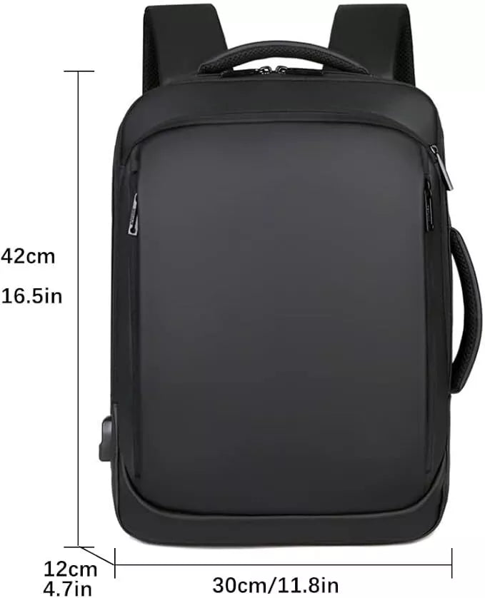 Yanlu Black Men's Laptop Backpack For 16.5" Laptop Waterproof Travel Outdoor Bag