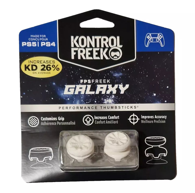 KontrolFreek FPS Freek Galaxy White PS5 / PS4 Performance Thumbsticks Thumb Grips (4 PRONGS)