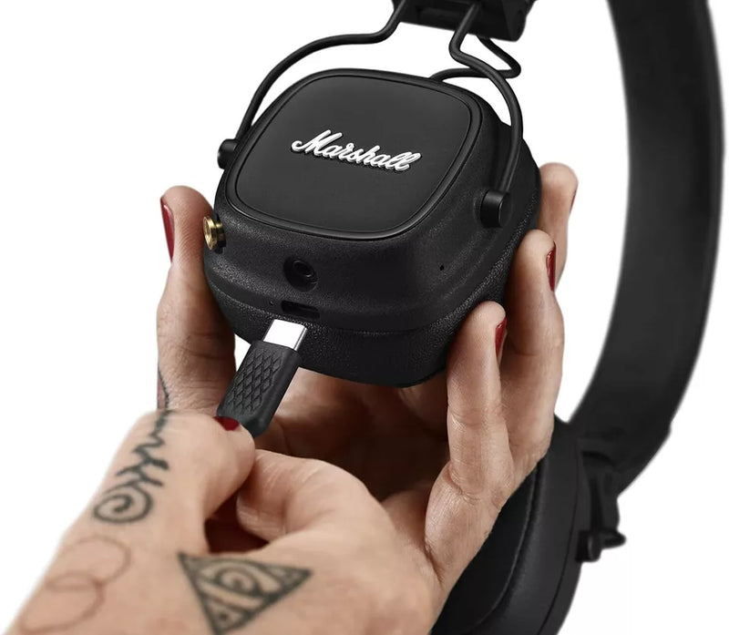 Marshall Major IV On Ear Bluetooth Headphones Wireless Earphones 80 Hrs - BLACK