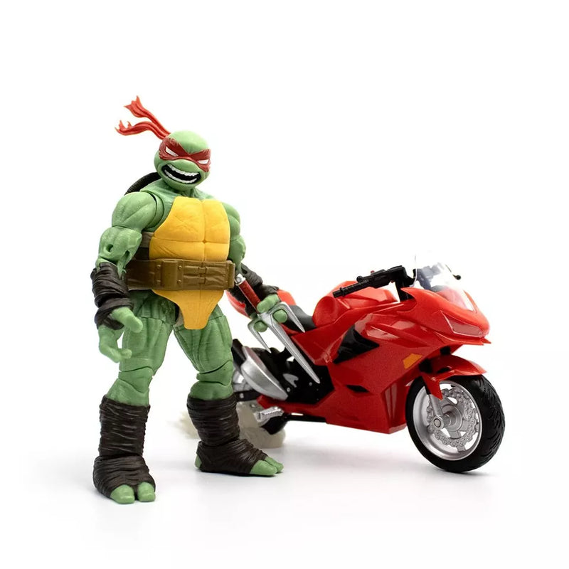 Teenage Mutant Ninja Turtles BST AXN - Raphael With Motorcycle (GITD) 5" Figure