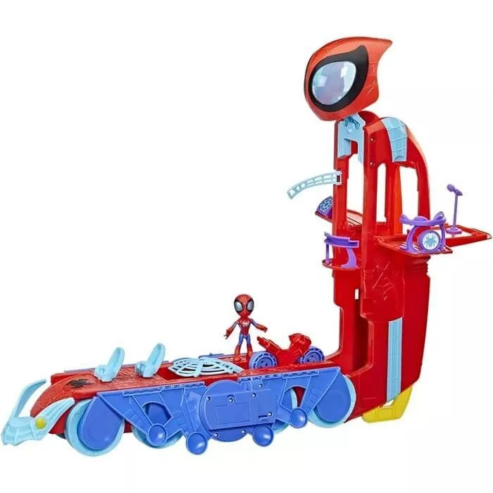 SPIDEY AND HIS AMAZING FRIENDS F37215S1 Marvel Spider Crawl-R 2-in-1 Headquarters Playset, Preschool Toy for Age 3 and Up, 61-cm Tall