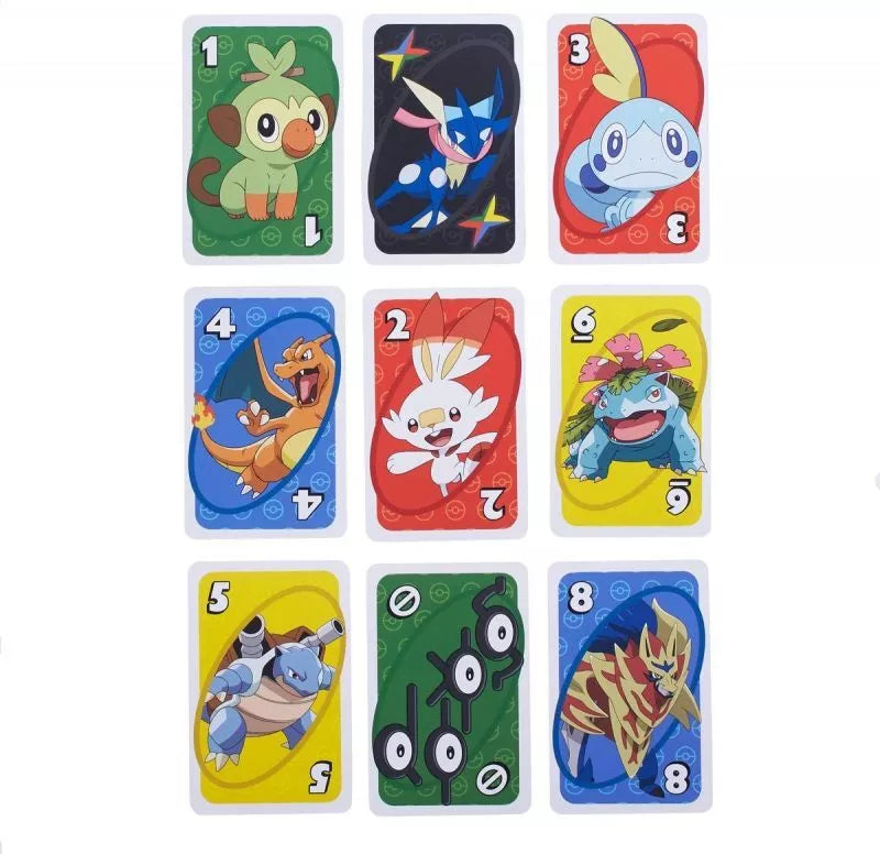 UNO Pokemon Card Game Animated Character Themed Collector Deck 112 Cards