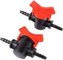 10PCS 4mm-4mm Inline Irrigation Shut Off Hose Connection Valve Barbed Tap Connector Plastic Water Hose Control Valves For Garden Aquarium Agricultural Greenhouse Drip Irrigation.