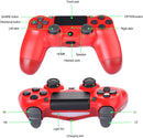 Wireless Controller for PS4/Pro/Slim/PC Bluetooth Gamepad Joystick Dual Vibrate - Red