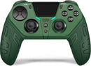 Green Elite Edition Wireless Bluetooth PS4 Controller Gamepad Button Programmable Joystick with Turbo/Gyro/HD Dual Vibration/Touch Panel/LED Indicator for PS4/PC/iOS & Android.