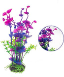 Aquarium Plants Artificial Fish Tank Decorations 19cm Plastic Ornament Decor (Red, Purple & Green) – 3 Pack