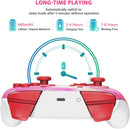 Wireless Switch Controller Pro for Nintendo Switch with Motion Vibration, Turbo Speed Function & Gyro Axis - Bubble Gum