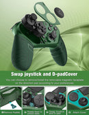 Green Elite Edition Wireless Bluetooth PS4 Controller Gamepad Button Programmable Joystick with Turbo/Gyro/HD Dual Vibration/Touch Panel/LED Indicator for PS4/PC/iOS & Android.