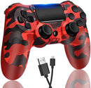 Wireless Controller for PS4/Pro/Slim/PC Bluetooth Gamepad Joystick Dual Vibrate - Red Camo