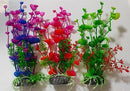 Aquarium Plants Artificial Fish Tank Decorations 19cm Plastic Ornament Decor (Red, Purple & Green) – 3 Pack