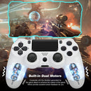 Wireless Controller for PS4/Pro/Slim/PC Bluetooth Gamepad Joystick Dual Vibrate - White