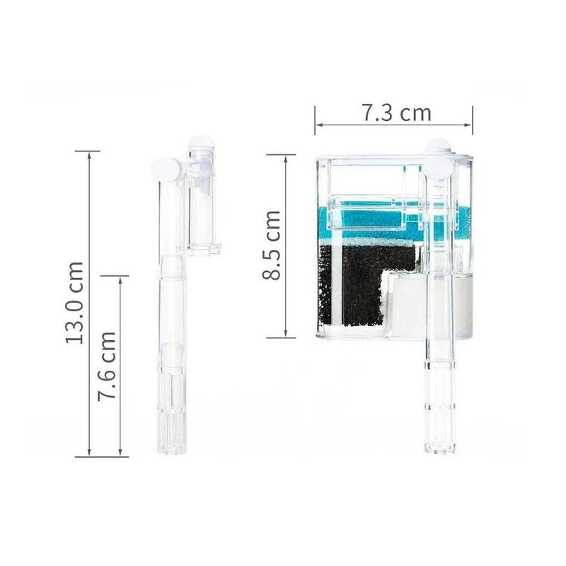 Fish Tank Filter Mini Waterfall External Hang On Aquarium Filter USB - 250L/H