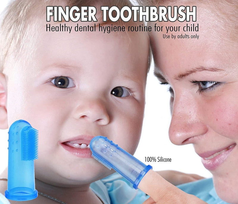 Baby Buddy Infant Finger Tooth Gum Tongue Brush Silicone Toothbrush & Massager - Twin Pack