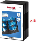 Hama Black Slim DVD Quad (4 Disk) DVD Jewel Case - 10 Pack