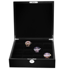 Elegant Frosted Wood 10 Piece Watch Box with Black Velvet Lining Storage Case