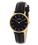 CLUELESS Ladies Analogue Quartz Watch with Black Leather Strap - BCL10102-103