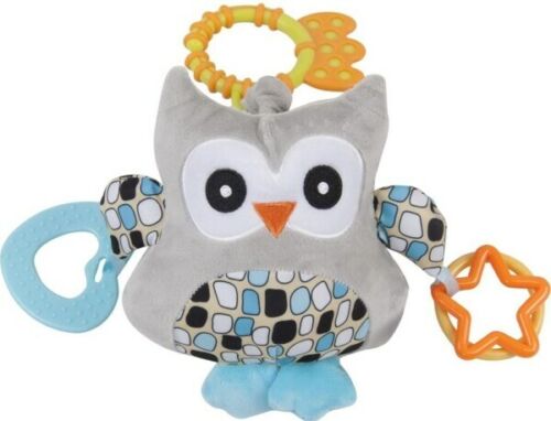 Sun Baby Blue Owl Children's Soft Plush Toy with Laughing Sound & Vibration